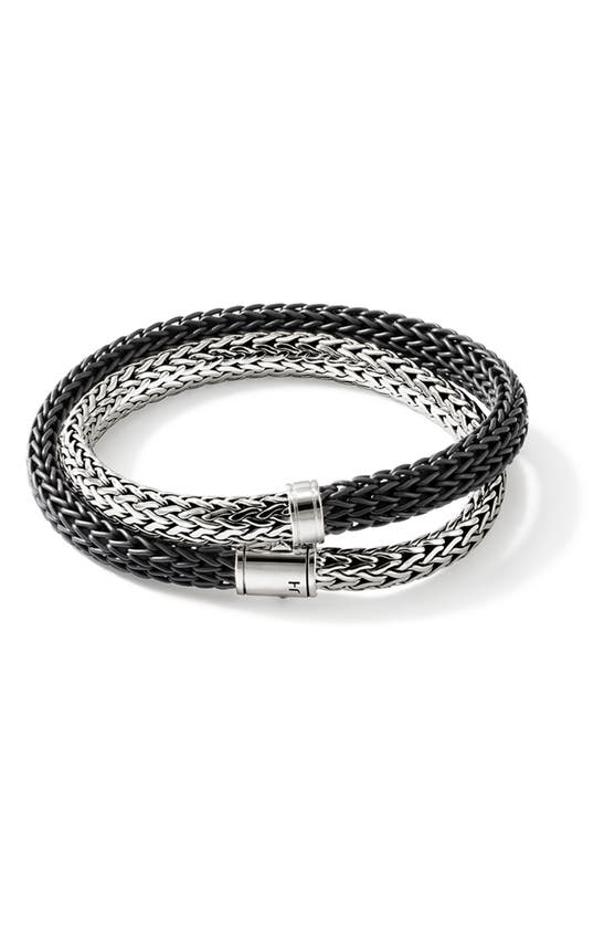 Shop John Hardy Medium Chain Bracelet In Silver/black