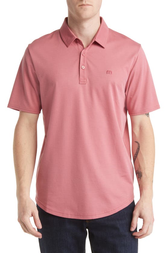 Travismathew A Class Cotton Blend Polo In Mauve Wood