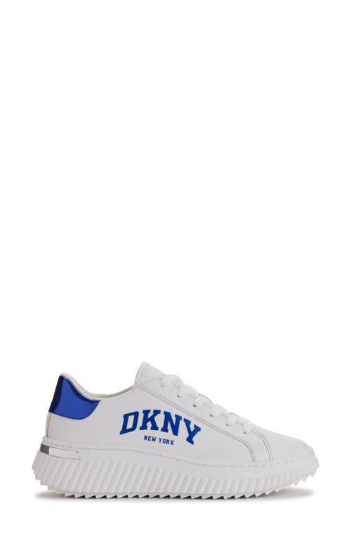 Shop Dkny Leon Sneaker In White/blue