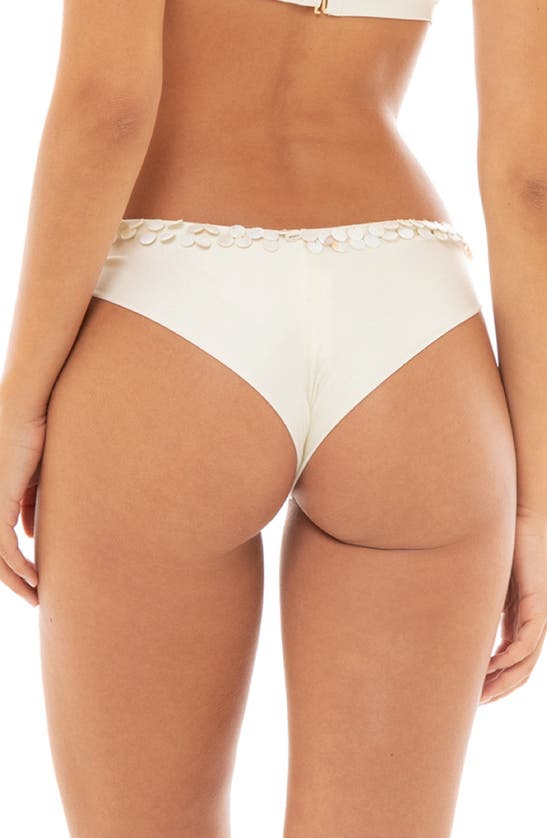 Shop Agua Bendita Lola Kai Paillette Bikini Bottoms In Beige