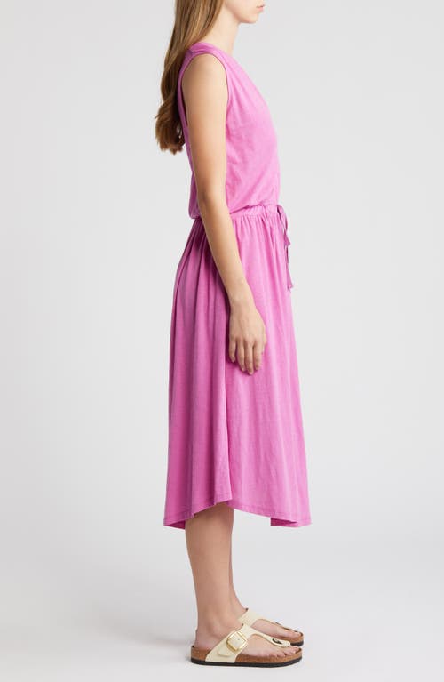 Shop Nation Ltd Brianna Sleeveless Pima Cotton Knit Midi Dress In Rosebud