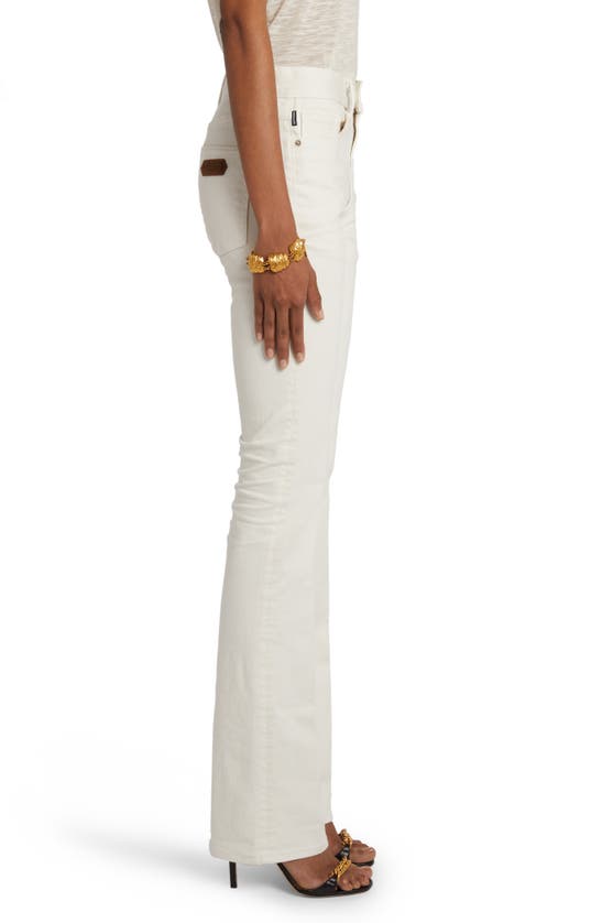 Shop Tom Ford Stretch Denim Flare Leg Jeans In Soft White