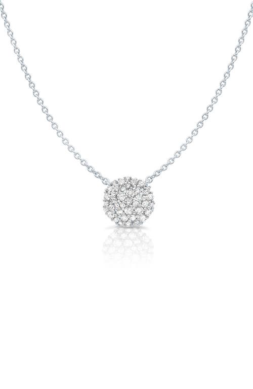Pavé Cluster Pendant Necklace in Platinum