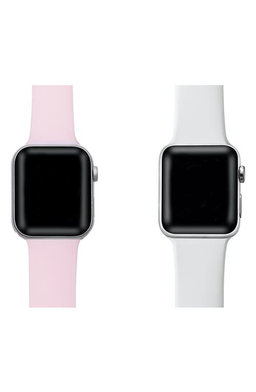 The Posh Tech Assorted 2-pack Silicone Apple Watch® Watchbands In Pink/white