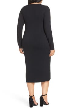 BP. Ribbed Henley Midi Dress (Regular & Plus Size) | Nordstrom