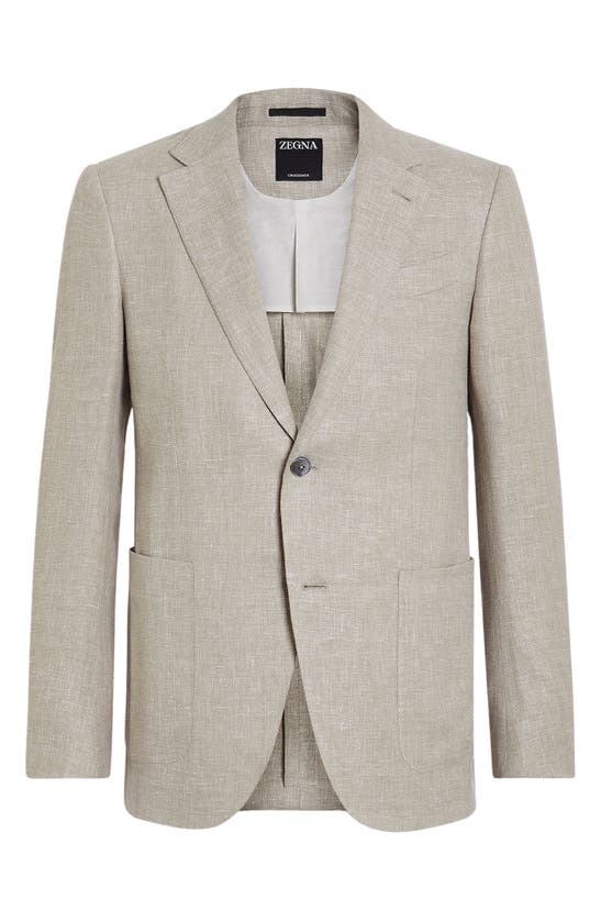 Shop Zegna Fairway Crossover Linen & Wool Blend Sport Coat In Lichene