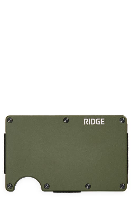 The Ridge Men's Titanium Matte Olive: Cash Strap Wallet In Matte Olive