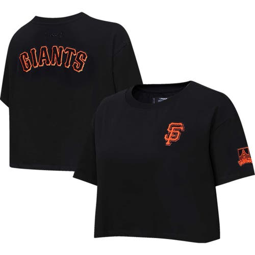 Women's Pro Standard Black San Francisco Giants Classic Team Boxy Cropped T-Shirt