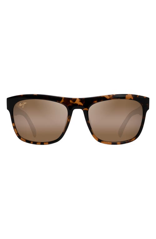 Maui Jim S-turns 56mm Polarized Rectangle Sunglasses In Black