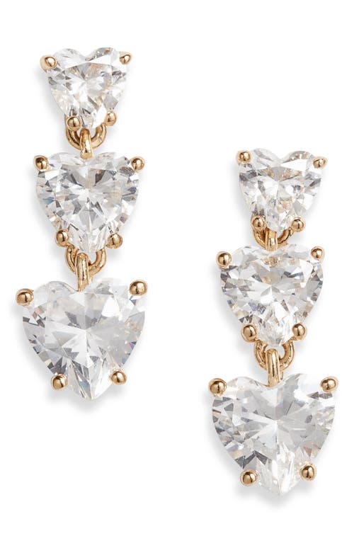 Nadri Crystal Heart Linear Earrings in Gold at Nordstrom