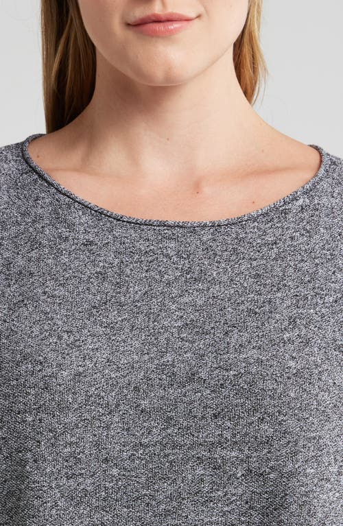 Shop Eileen Fisher Bateau Neck Sleeveless Organic Linen & Organic Cotton Tunic Sweater In Black/white