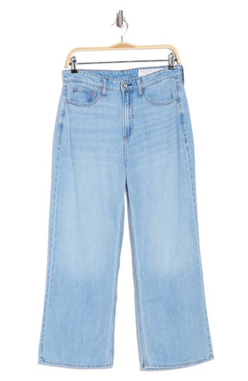 Rag & Bone Lori Crop Wide Leg Jeans In Light Wash