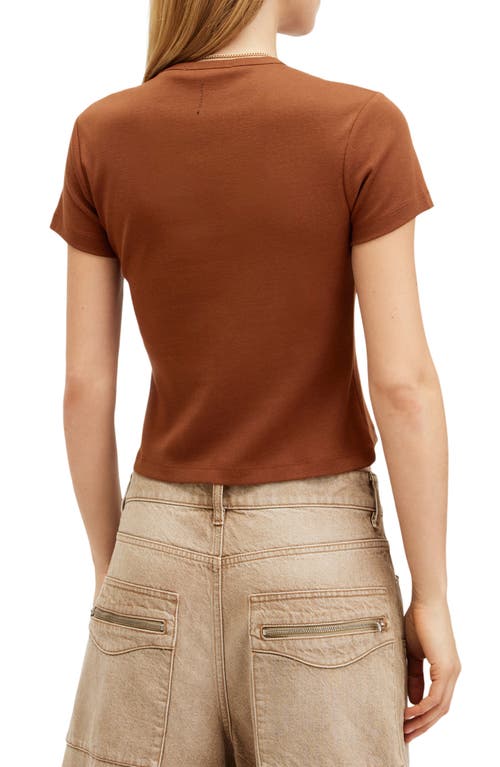 Shop Allsaints Stevie Cotton T-shirt In Sugar Brown