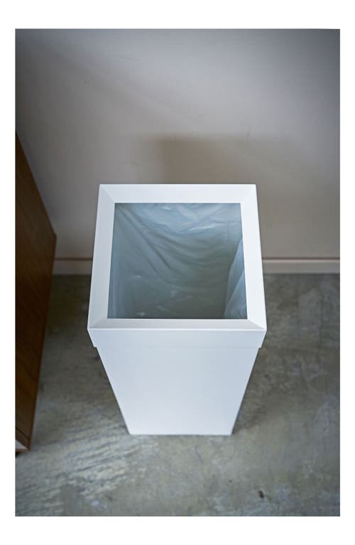 Yamazaki Tall Trash Can In White