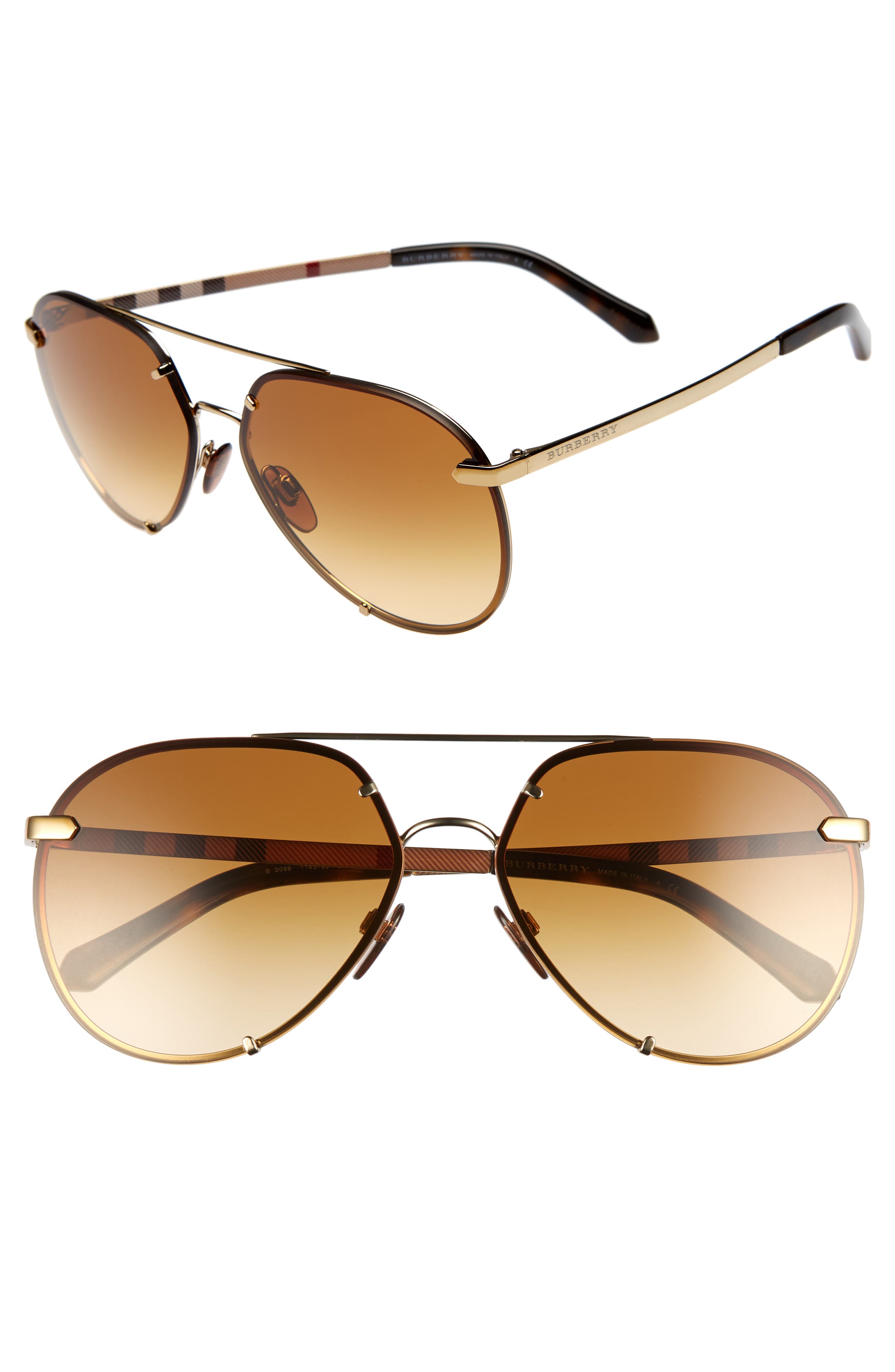 Burberry Trench 61mm Aviator Sunglasses Nordstrom Rack