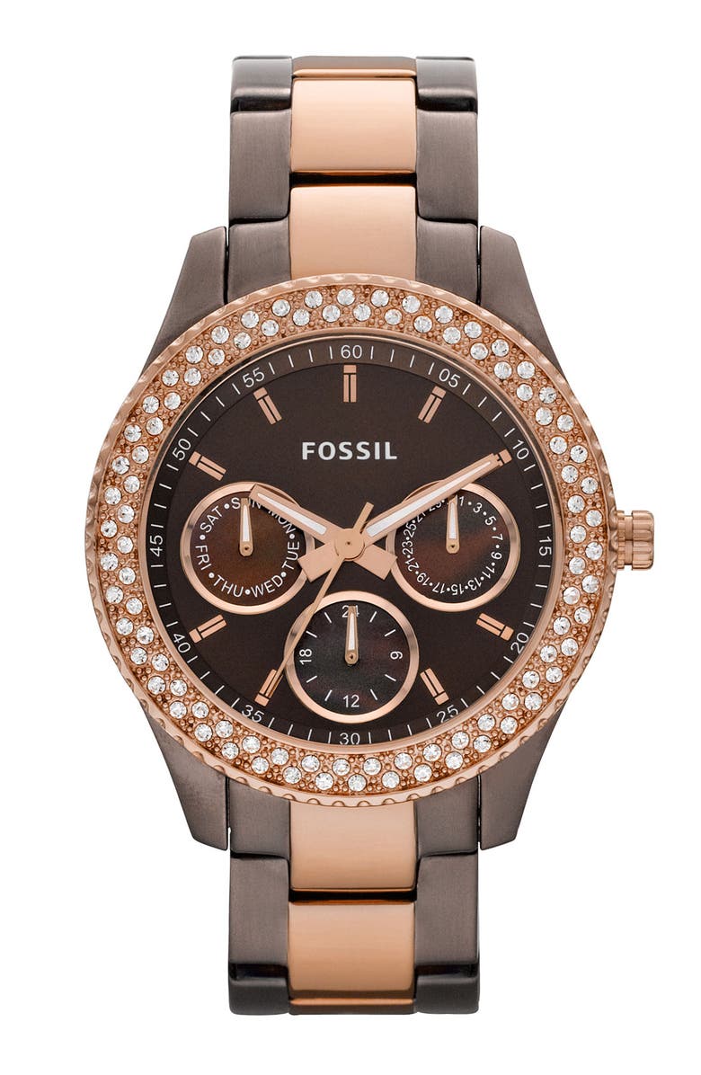 Fossil 'Stella' Crystal Topring Multifunction Watch | Nordstrom