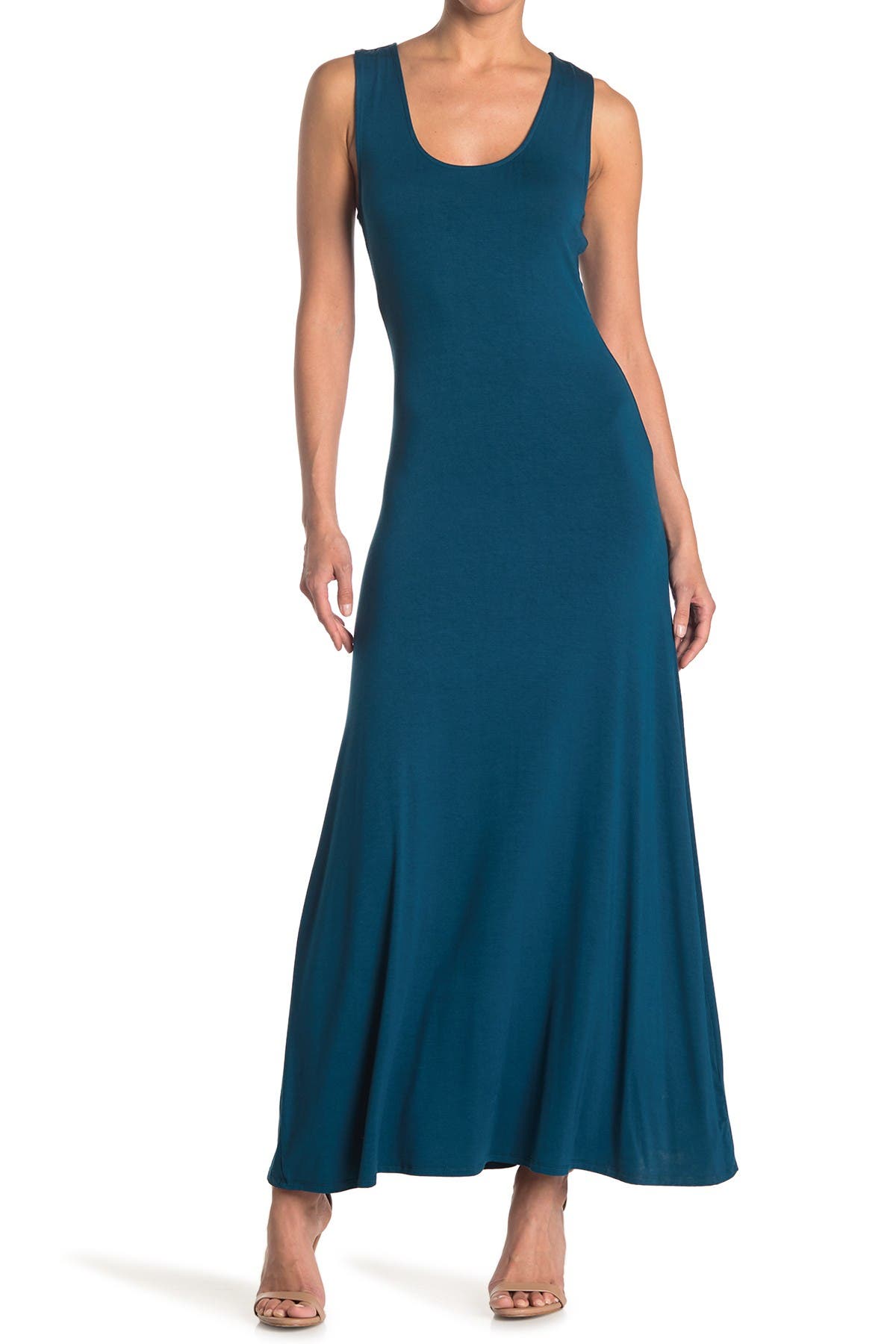 West Kei Solid Racerback Maxi Dress In Open Blue6