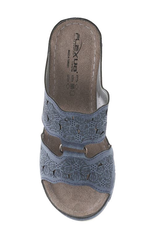 Flexus By Spring Step Dreiser Platform Wedge Slide Sandal In Navy