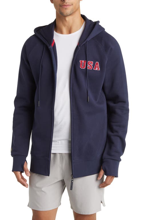 776BC x the Boys Boat USA Appliqué Cotton Graphic Zip-Up Hoodie Navy at Nordstrom,
