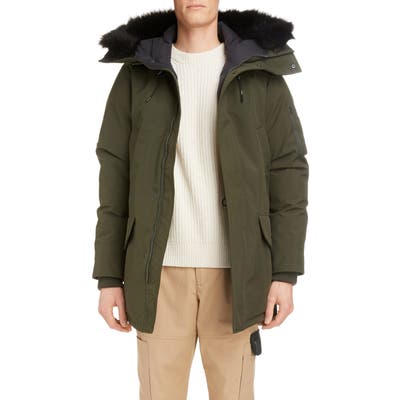 Kenzo Faux Fur Trim Down Jacket, Brown