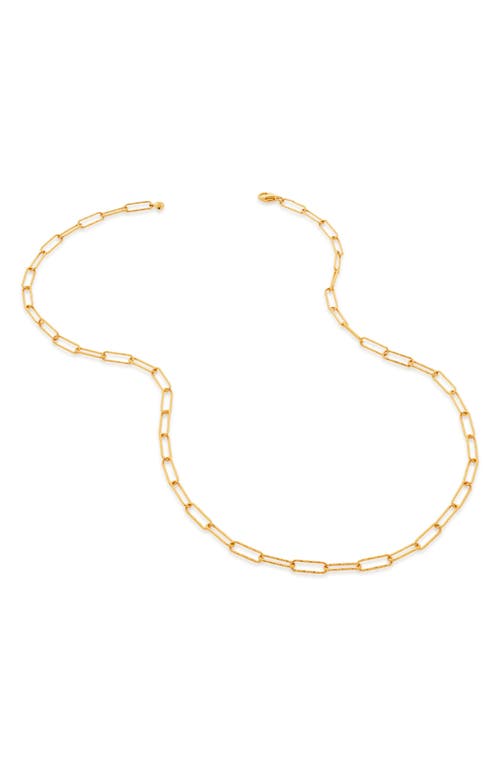 Monica Vinader Alta Textured Chain Link Necklace in Yellow Gold at Nordstrom