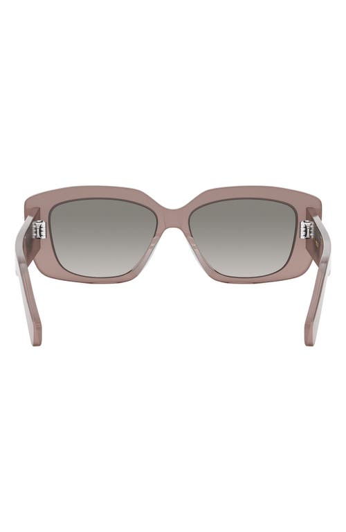 Celine Triomphe 55mm Gradient Rectangular Sunglasses In Shiny Light Brown/smoke