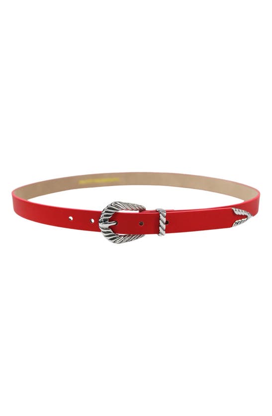 Shop Petit Moments Modern Rodeo Belt In Red/ Silver