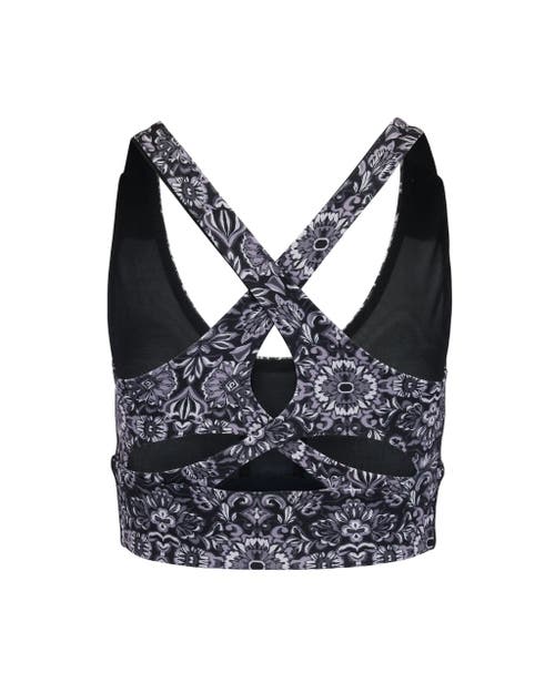 Shop Adore Me Lotus Medium Support Lotus Sports Bra In Geo Black