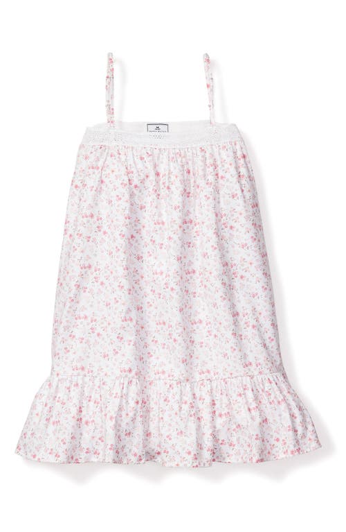 Shop Petite Plume Kids' Dorset Floral Nightgown In White/pink