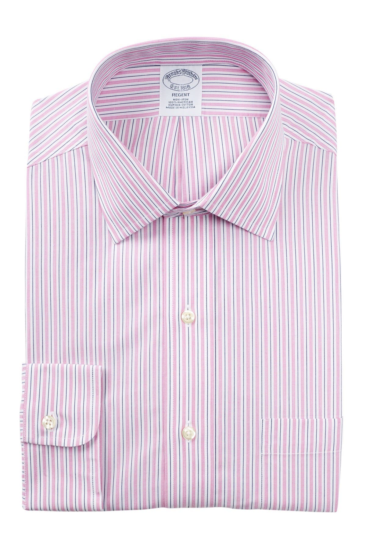 Brooks Brothers | Stripe Trim Fit Dress Shirt | Nordstrom Rack