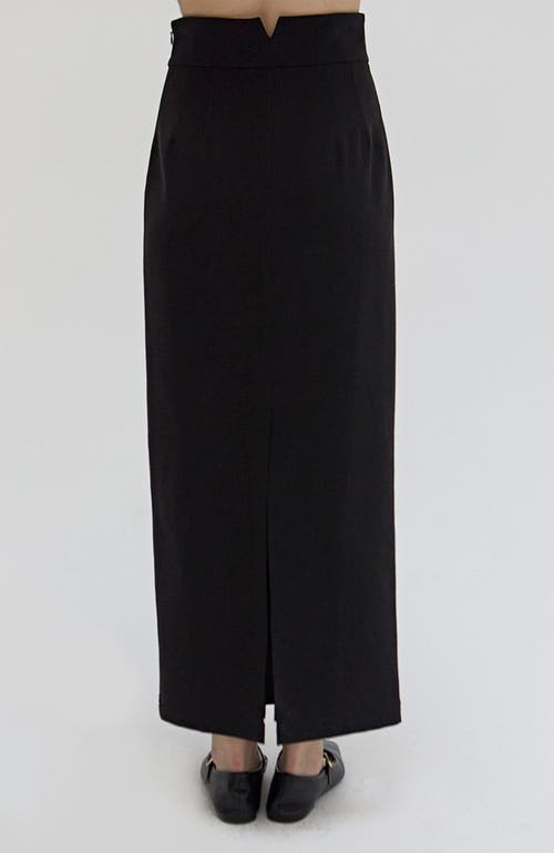 Shop Crescent Maxi Pencil Skirt In Black