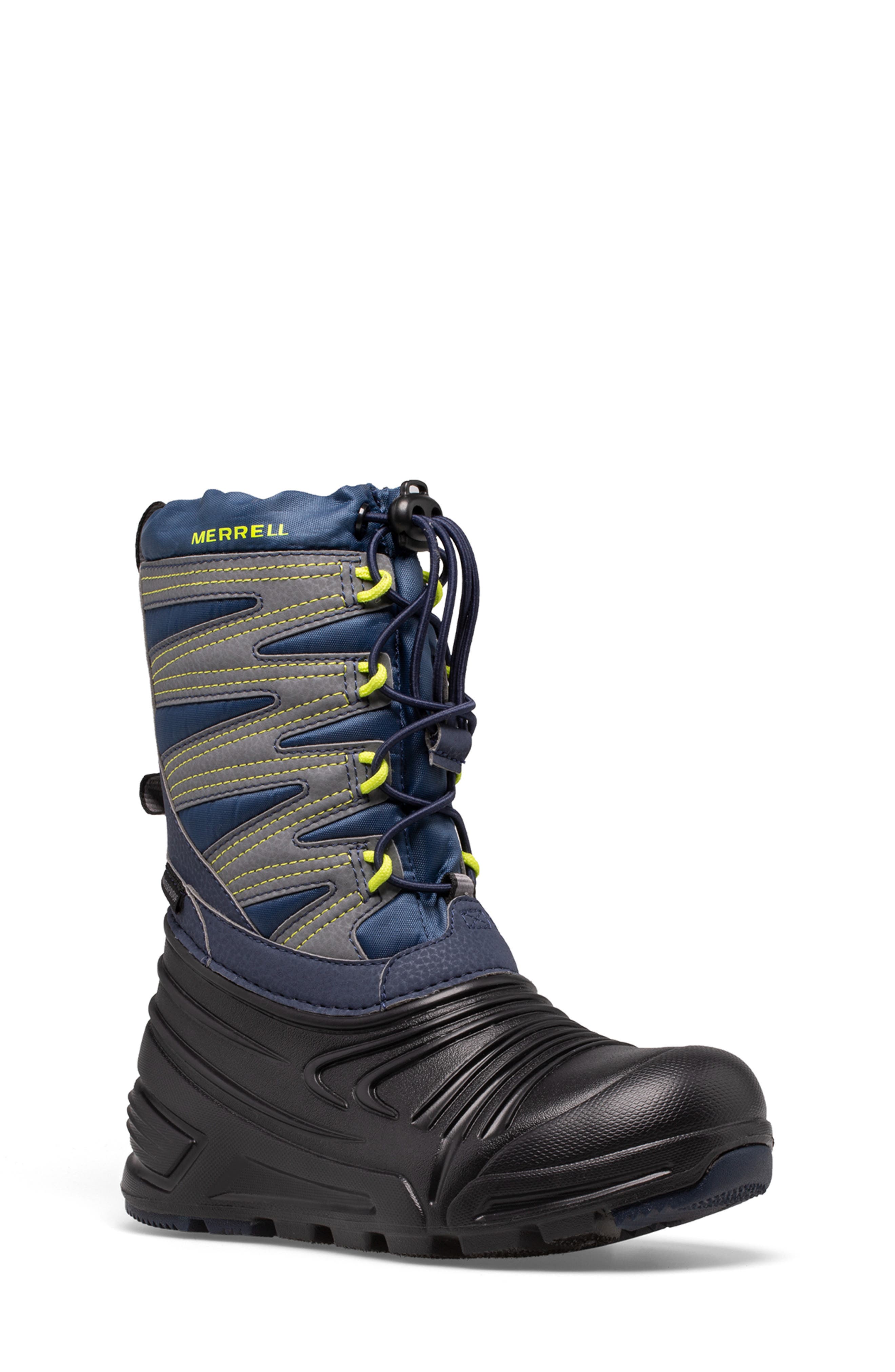 UPC 194917844960 product image for Merrell Snow Quest Lite 3.0 Waterproof Boot in Navy/Black/Grey at Nordstrom, Siz | upcitemdb.com