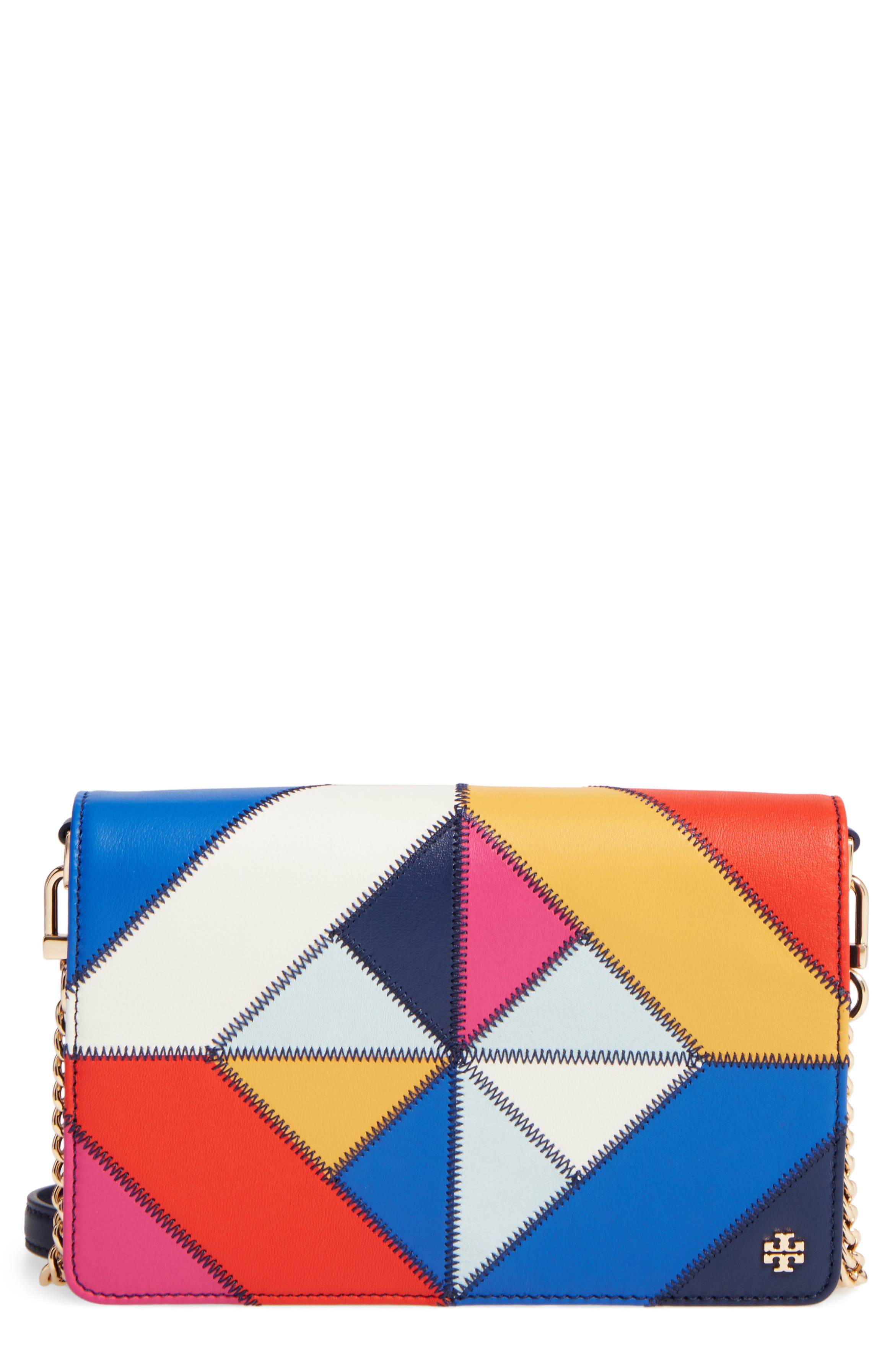 Tory Burch Diamond Stitch Leather Wallet on a Chain | Nordstrom
