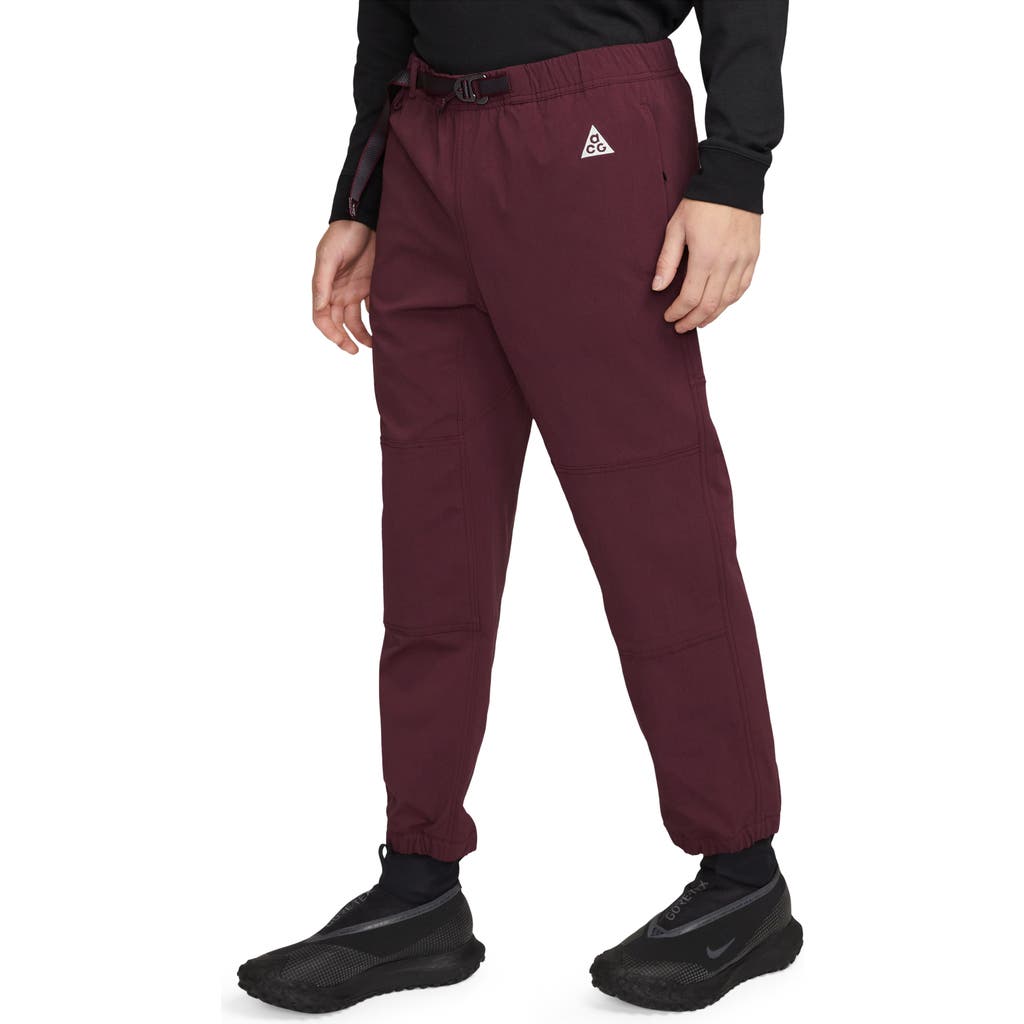 Nike Acg Water Repellent Trail Trousers In Night Maroon/deep Jungle