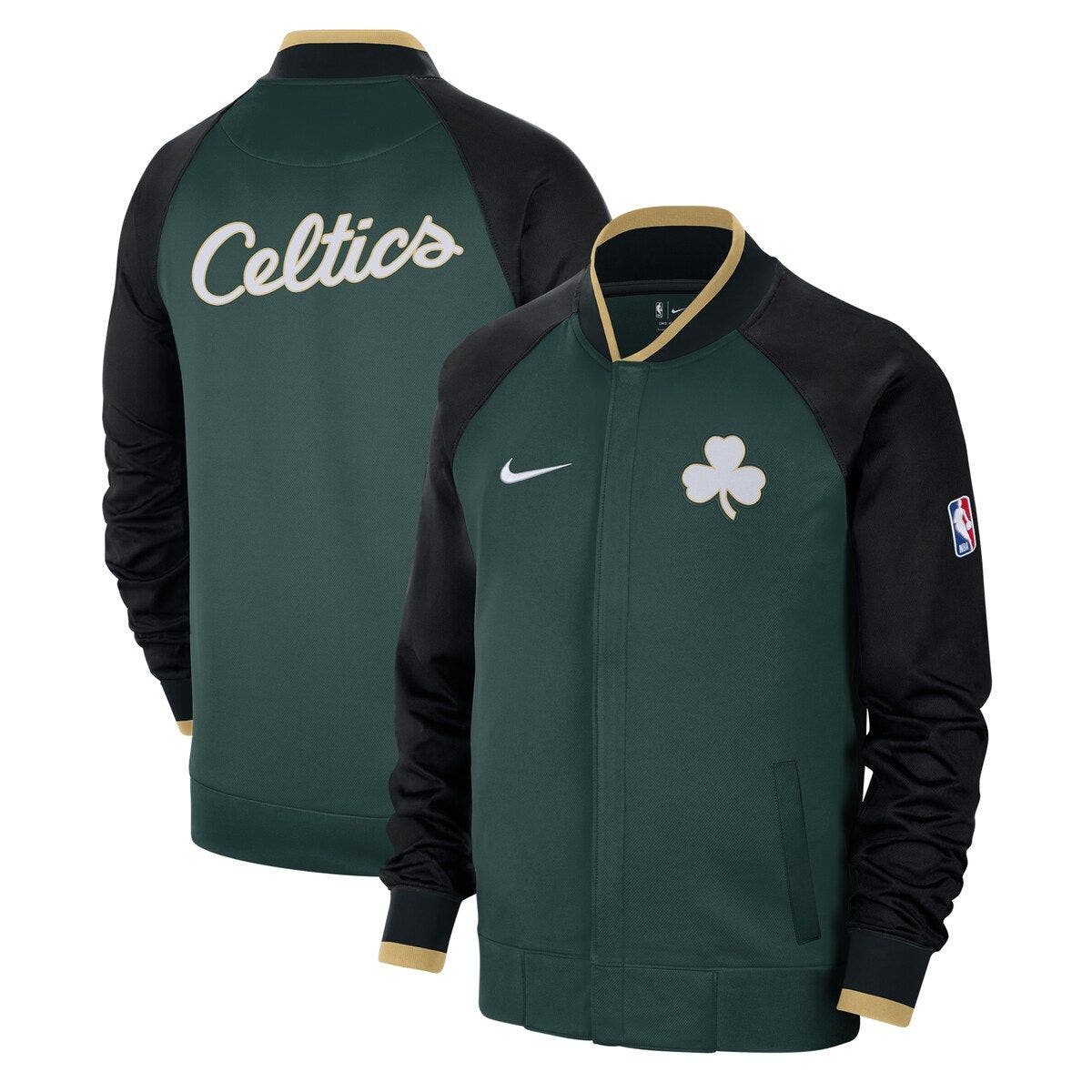 Nike Men's Boston Celtics Green Showtime Full Zip Hoodie, Medium