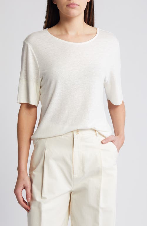 Fern Oversize Linen & Cotton T-Shirt in Alabaster