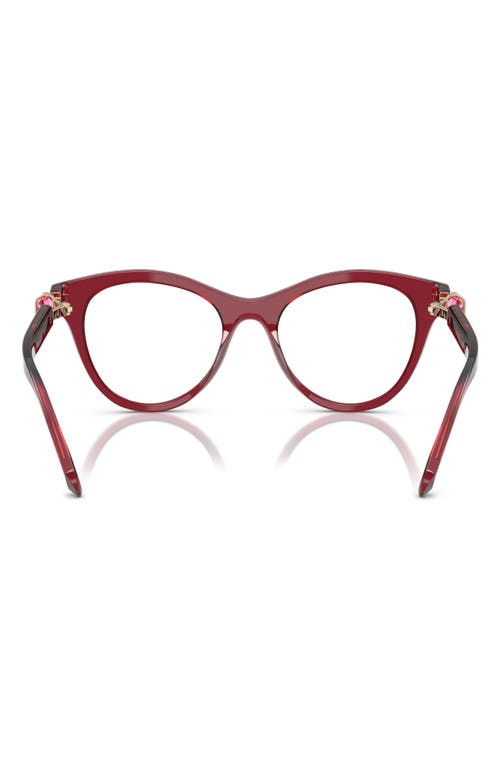 Swarovski 52mm Round Optical Glasses In Burgundy