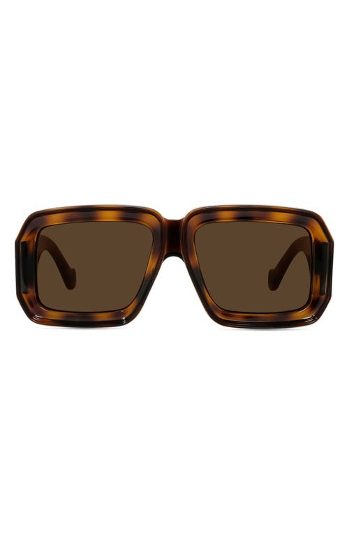 Loewe x Paula's Ibiza 56mm Mask Sunglasses in Dark Havana /Brown Mirror at Nordstrom