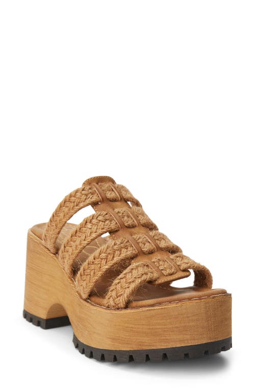 Daze Platform Slide Sandal in Cognac