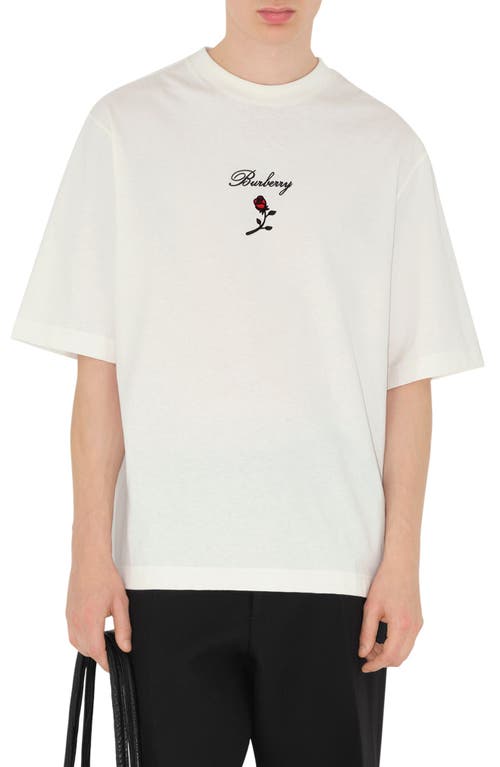 burberry Rose Embroidered Logo Cotton Jersey T-Shirt Rain at Nordstrom,