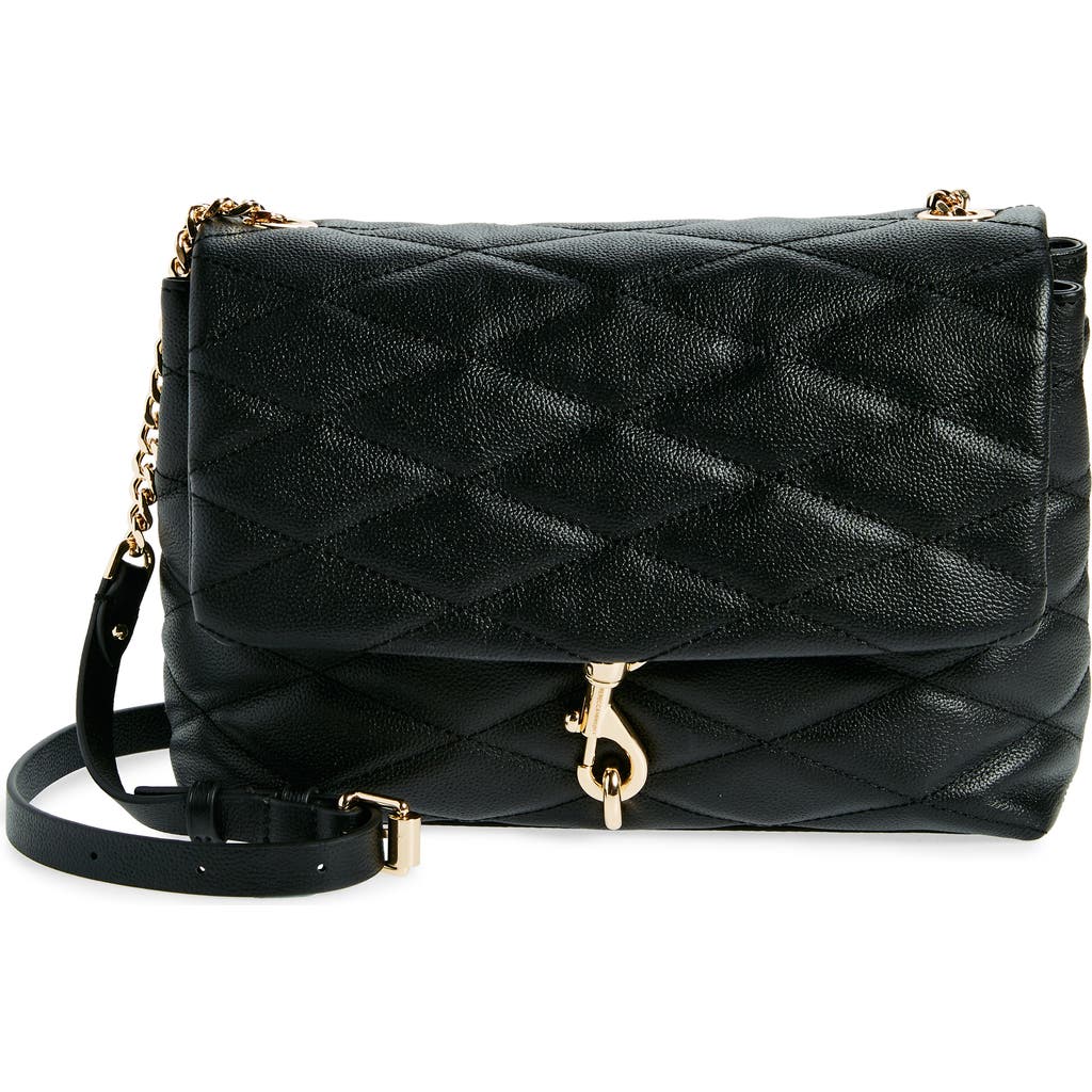 Shop Rebecca Minkoff Edie Quilted Leather Convertible Shoulder Bag In Black