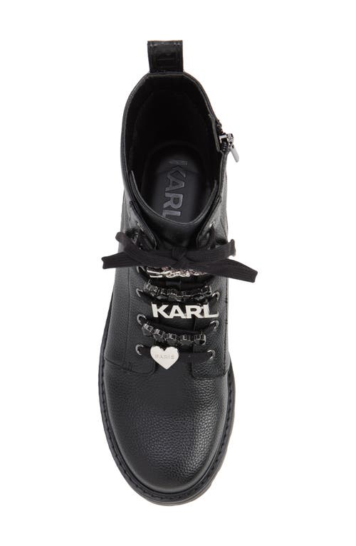 Karl Lagerfeld Paris Mela Combat Boot In Black
