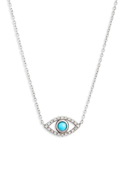 Anzie Evil Eye Turquoise Pendant in Silver at Nordstrom, Size 16 In