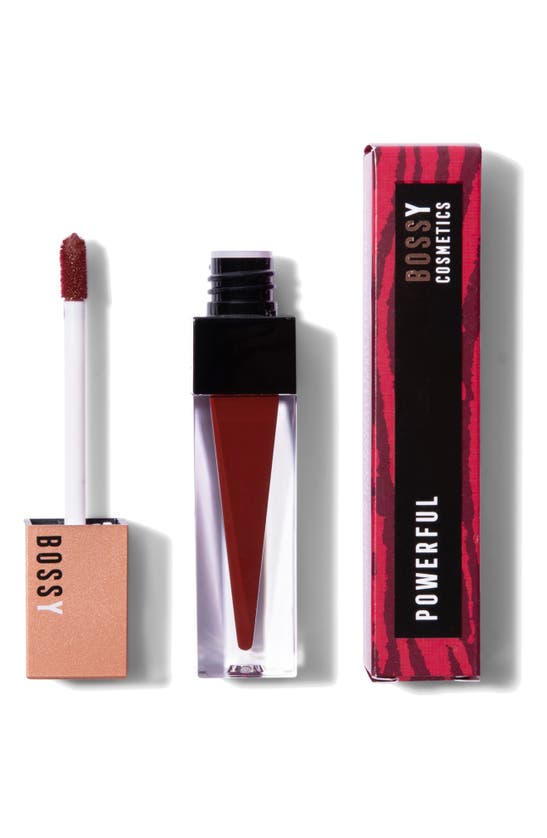 Shop Bossy Cosmetics Power Women Essentials Liquid Lipstick In Powerful