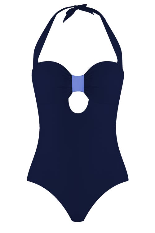 Valimare Sicily Bow-style One-piece Swimsuit In Navy Blue