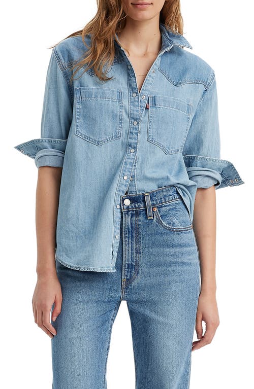 levi's Teodora Western Snap-Up Denim Shirt Done And Dusted at Nordstrom,