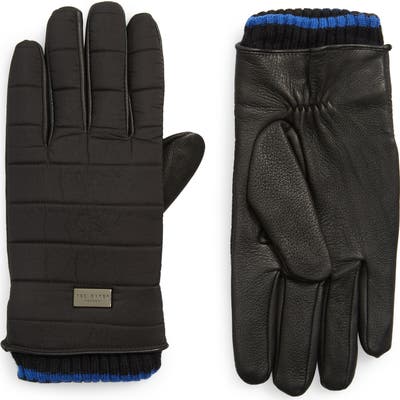 Ted Baker London Bummp Quilted Nylon Gloves, Black