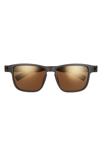 Hurley Ogs 57mm Polarized Square Sunglasses In Matte Black/brown Base