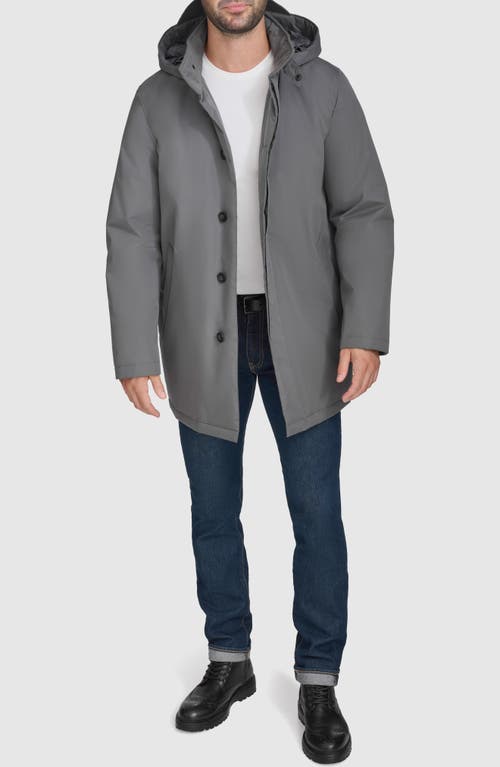 Cole Haan Signature Hooded Raincoat In Grey