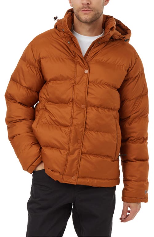Cloud Shell Water Repellent Mid Puffer Jacket in Toffee